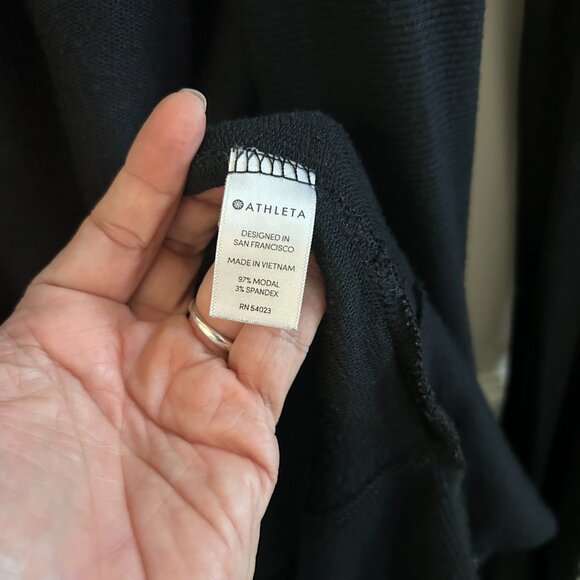 Athleta Cardigan Sweater Women Black Pranayama Open Front SZXS Athleisure Casual - Picture 10 of 10